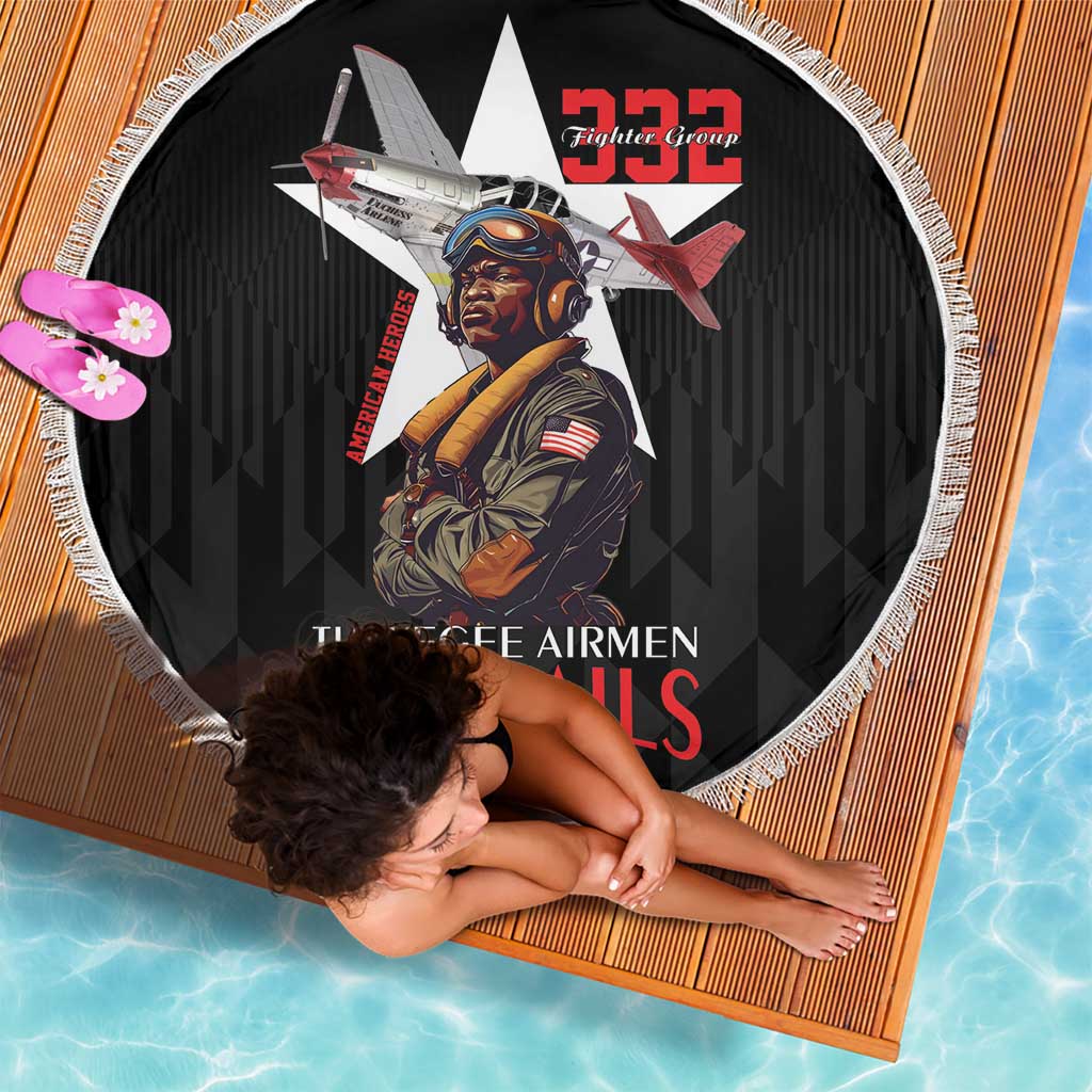 Tuskegee Airmen Red Tails Beach Blanket African American Pilots Heritage Black Style - Wonder Print Shop