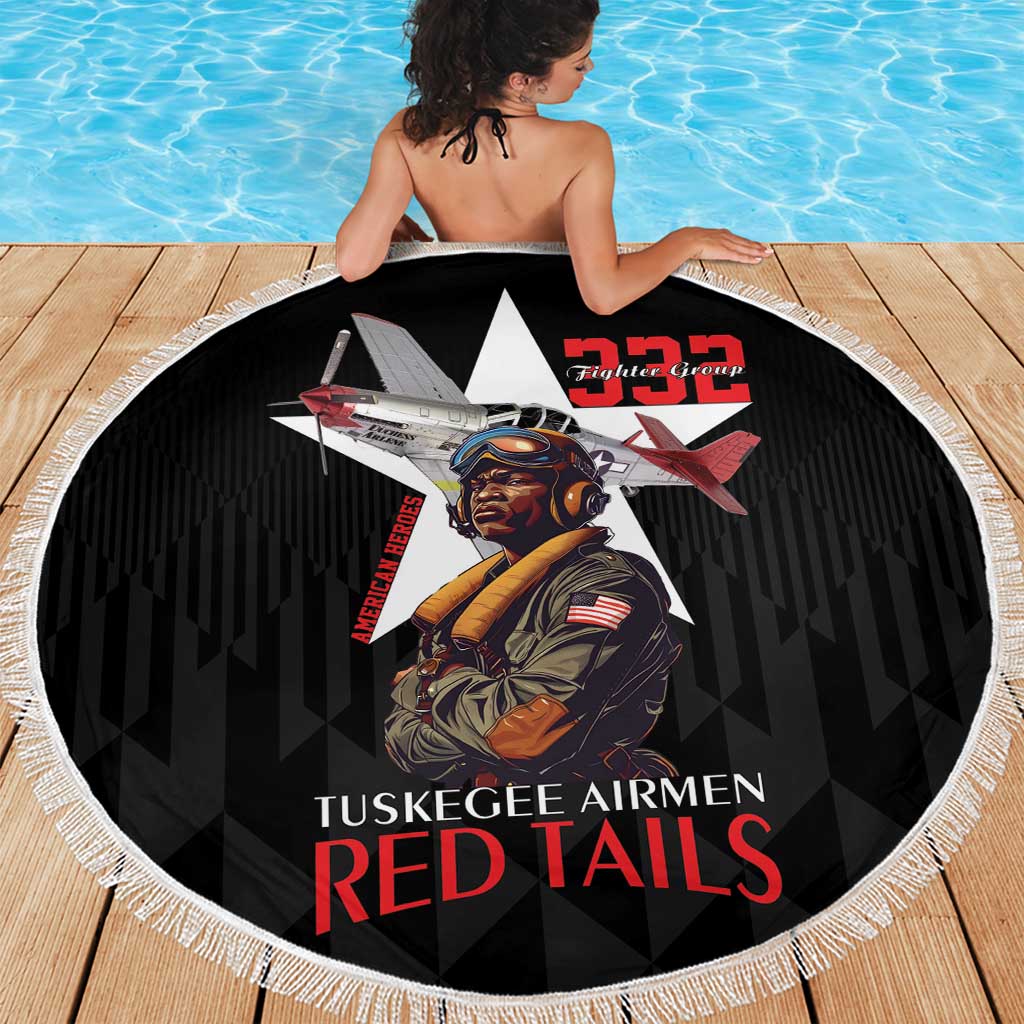 Tuskegee Airmen Red Tails Beach Blanket African American Pilots Heritage Black Style - Wonder Print Shop