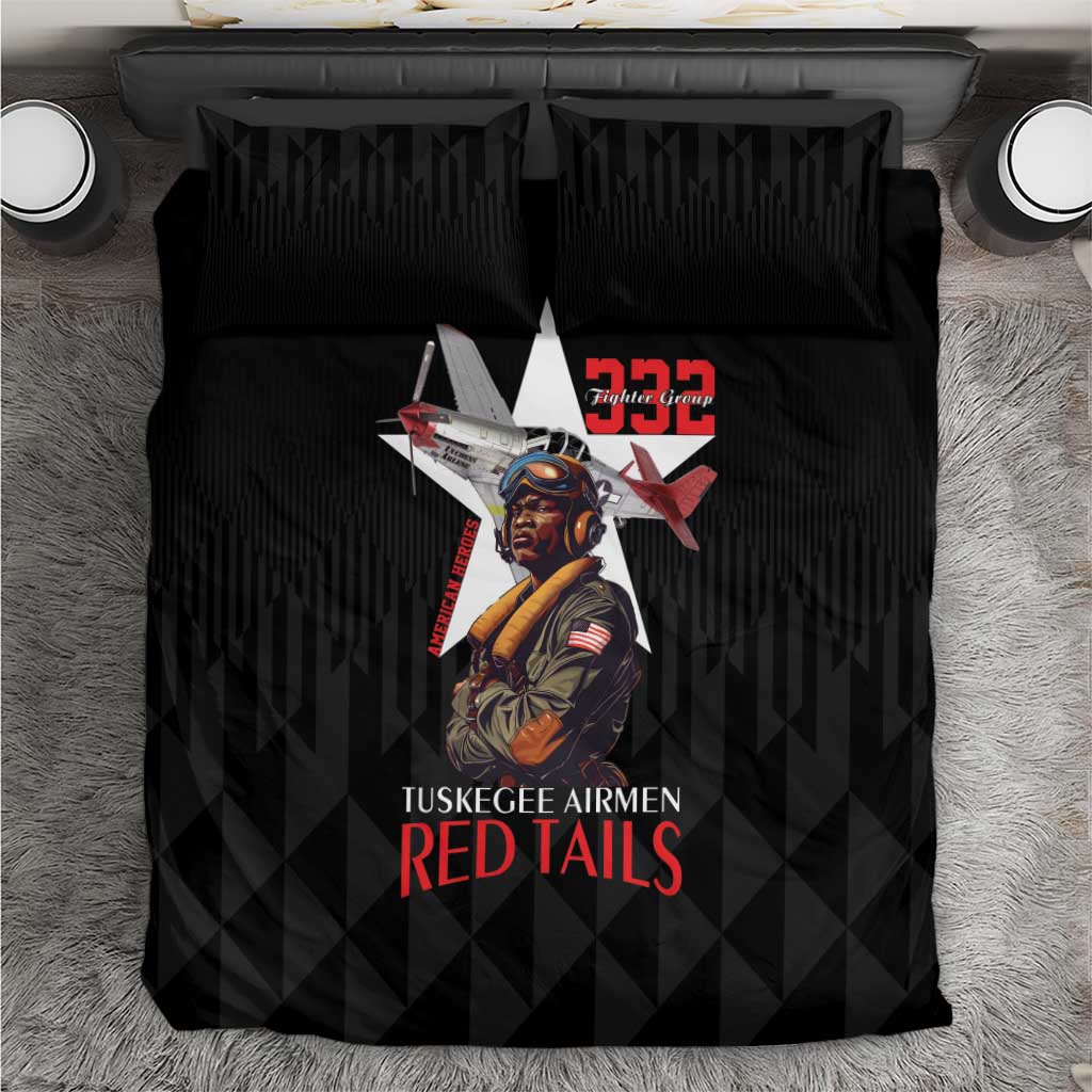 Tuskegee Airmen Red Tails Bedding Set African American Pilots Heritage Black Style - Wonder Print Shop