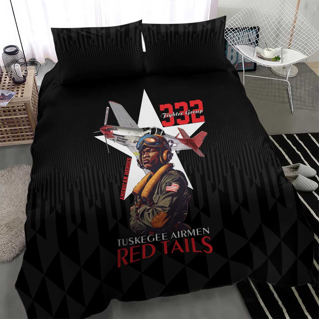 Tuskegee Airmen Red Tails Bedding Set African American Pilots Heritage Black Style - Wonder Print Shop