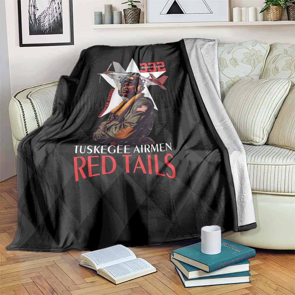Tuskegee Airmen Red Tails Blanket African American Pilots Heritage Black Style - Wonder Print Shop