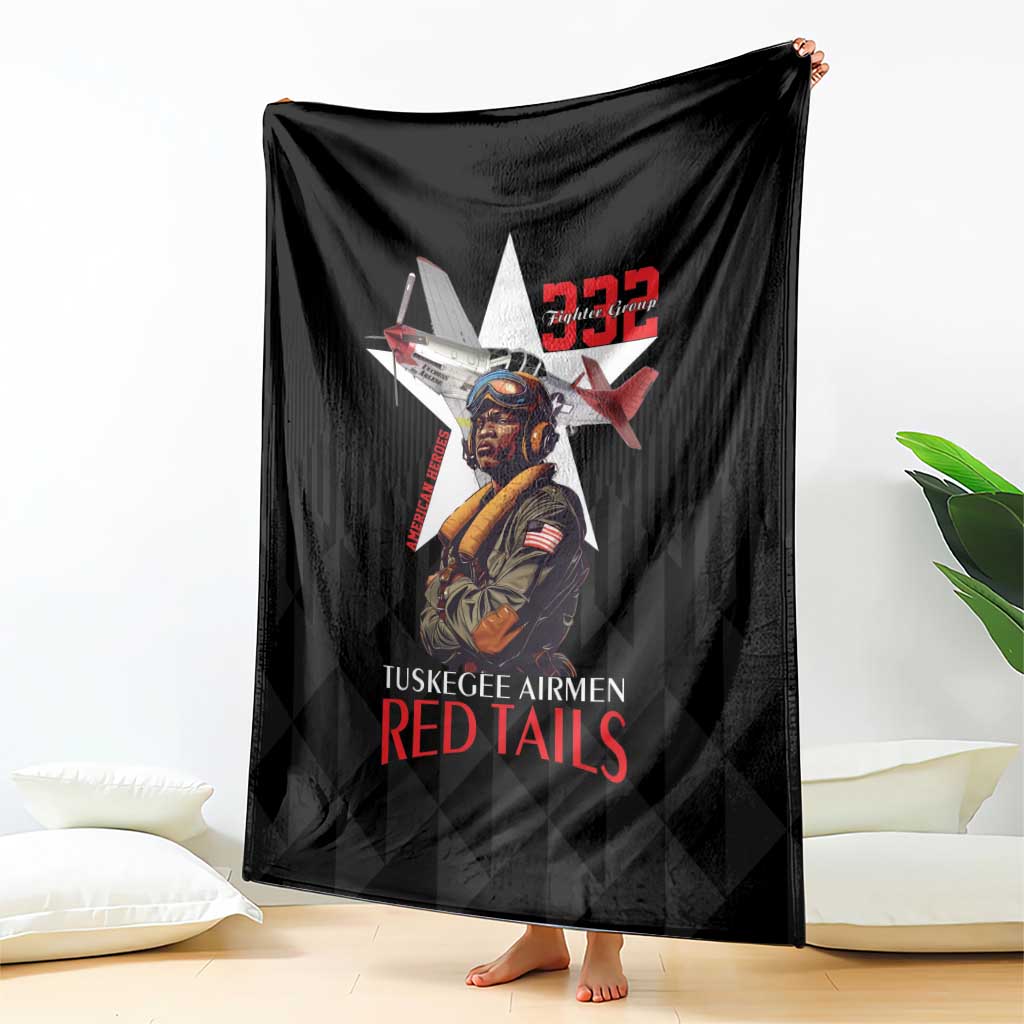 Tuskegee Airmen Red Tails Blanket African American Pilots Heritage Black Style - Wonder Print Shop