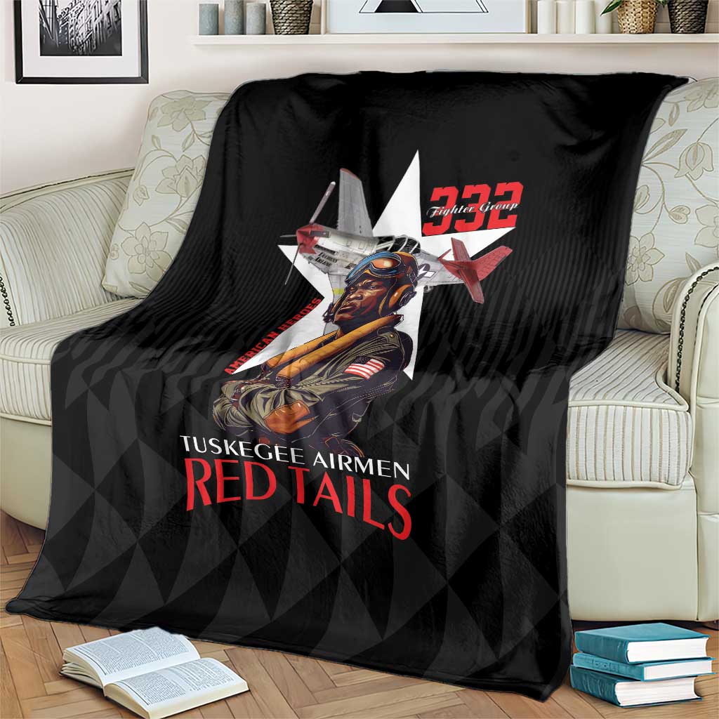 Tuskegee Airmen Red Tails Blanket African American Pilots Heritage Black Style - Wonder Print Shop