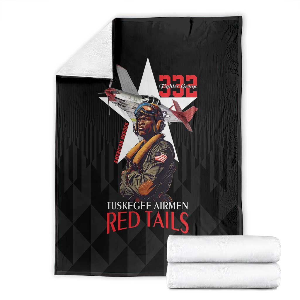 Tuskegee Airmen Red Tails Blanket African American Pilots Heritage Black Style - Wonder Print Shop