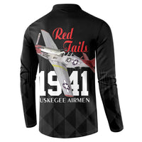 Tuskegee Airmen Red Tails Button Sweatshirt African American Pilots Heritage Black Style - Wonder Print Shop