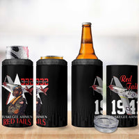 Tuskegee Airmen Red Tails 4 in 1 Can Cooler Tumbler African American Pilots Heritage Black Style - Wonder Print Shop