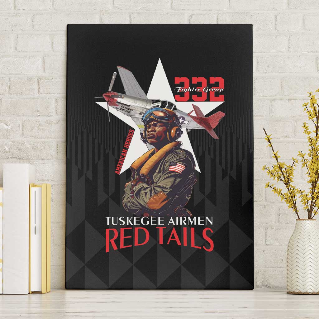 Tuskegee Airmen Red Tails Canvas Wall Art African American Pilots Heritage Black Style - Wonder Print Shop