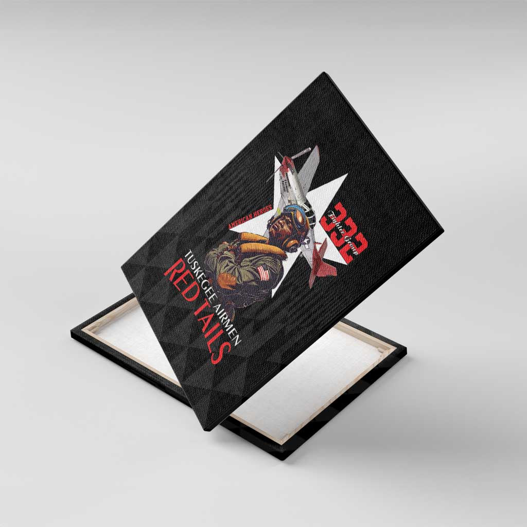 Tuskegee Airmen Red Tails Canvas Wall Art African American Pilots Heritage Black Style - Wonder Print Shop