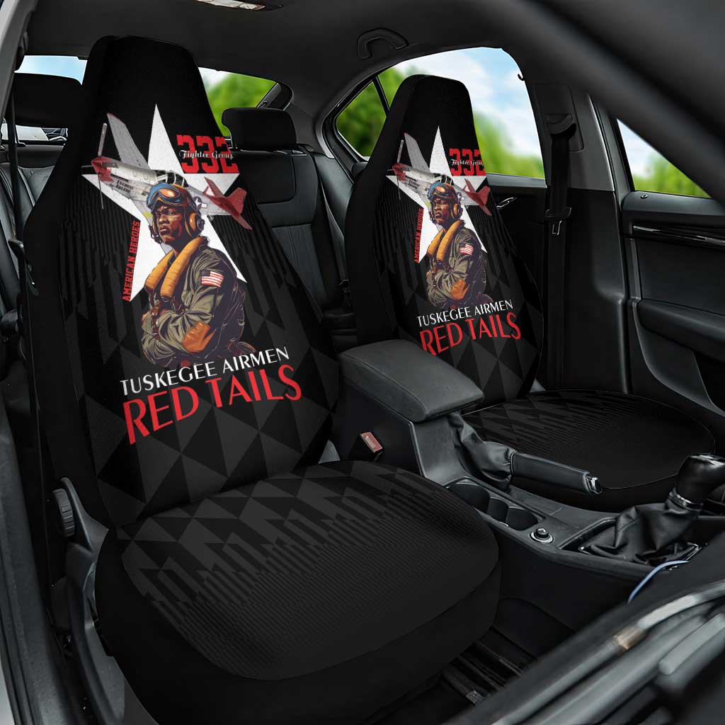 Tuskegee Airmen Red Tails Car Seat Cover African American Pilots Heritage Black Style - Wonder Print Shop