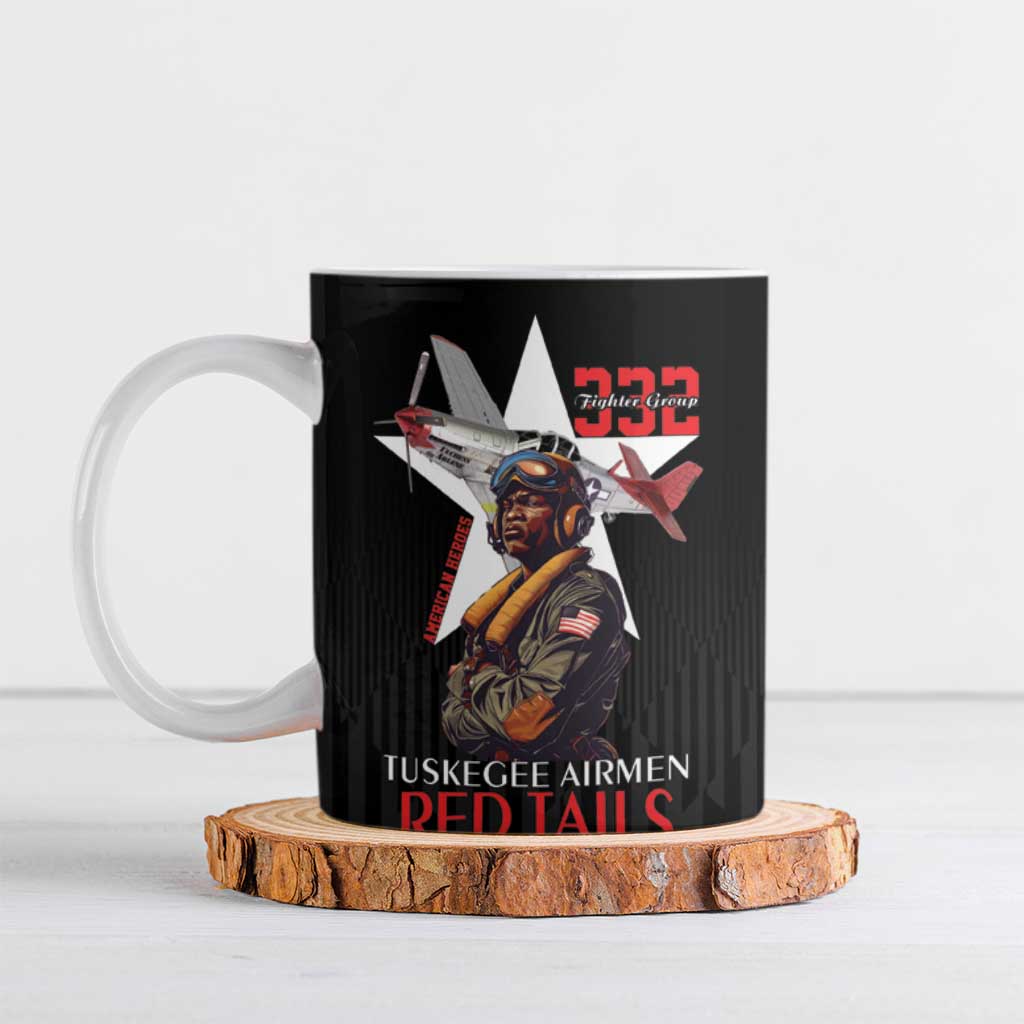 Tuskegee Airmen Red Tails Ceramic Mug African American Pilots Heritage Black Style - Wonder Print Shop
