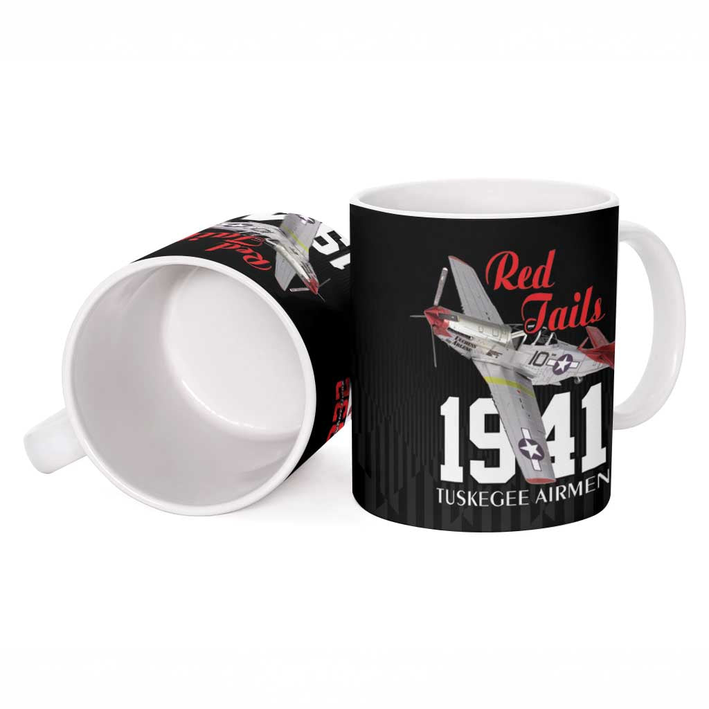 Tuskegee Airmen Red Tails Ceramic Mug African American Pilots Heritage Black Style - Wonder Print Shop