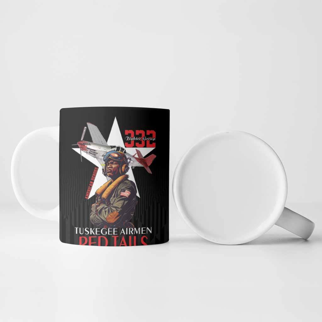 Tuskegee Airmen Red Tails Ceramic Mug African American Pilots Heritage Black Style - Wonder Print Shop