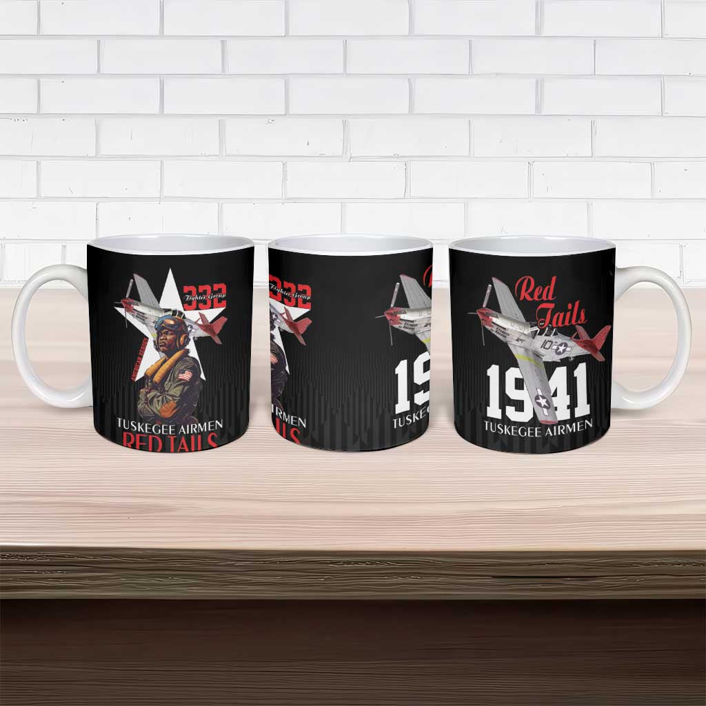 Tuskegee Airmen Red Tails Ceramic Mug African American Pilots Heritage Black Style - Wonder Print Shop