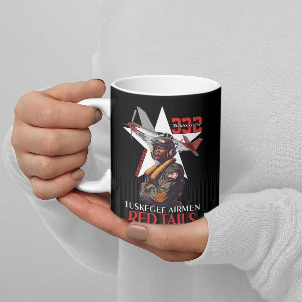Tuskegee Airmen Red Tails Ceramic Mug African American Pilots Heritage Black Style - Wonder Print Shop