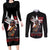 Tuskegee Airmen Red Tails Couples Matching Long Sleeve Bodycon Dress and Long Sleeve Button Shirt African American Pilots Heritage Black Style - Wonder Print Shop