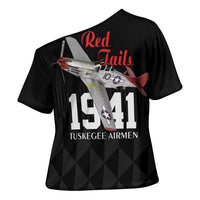 Tuskegee Airmen Red Tails Cross Shoulder Shirt African American Pilots Heritage Black Style - Wonder Print Shop