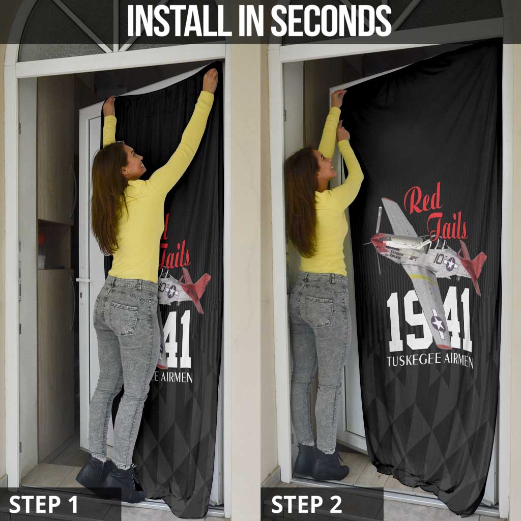 Tuskegee Airmen Red Tails Door Cover African American Pilots Heritage Black Style - Wonder Print Shop