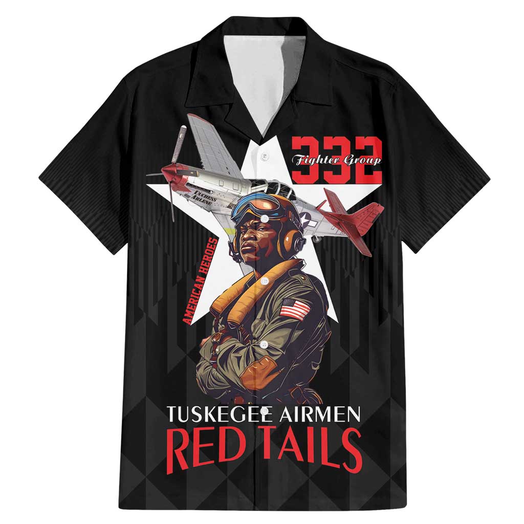 Tuskegee Airmen Red Tails Family Matching Mermaid Dress and Hawaiian Shirt African American Pilots Heritage Black Style - Wonder Print Shop