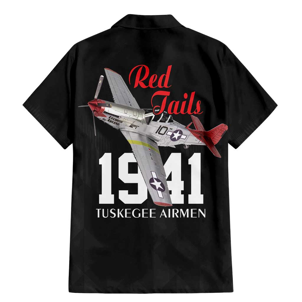 Tuskegee Airmen Red Tails Family Matching Mermaid Dress and Hawaiian Shirt African American Pilots Heritage Black Style - Wonder Print Shop