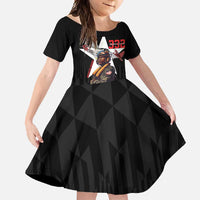 Tuskegee Airmen Red Tails Family Matching Off Shoulder Maxi Dress and Hawaiian Shirt African American Pilots Heritage Black Style - Wonder Print Shop