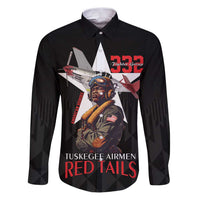 Tuskegee Airmen Red Tails Family Matching Puletasi and Hawaiian Shirt African American Pilots Heritage Black Style - Wonder Print Shop