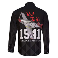Tuskegee Airmen Red Tails Family Matching Puletasi and Hawaiian Shirt African American Pilots Heritage Black Style - Wonder Print Shop