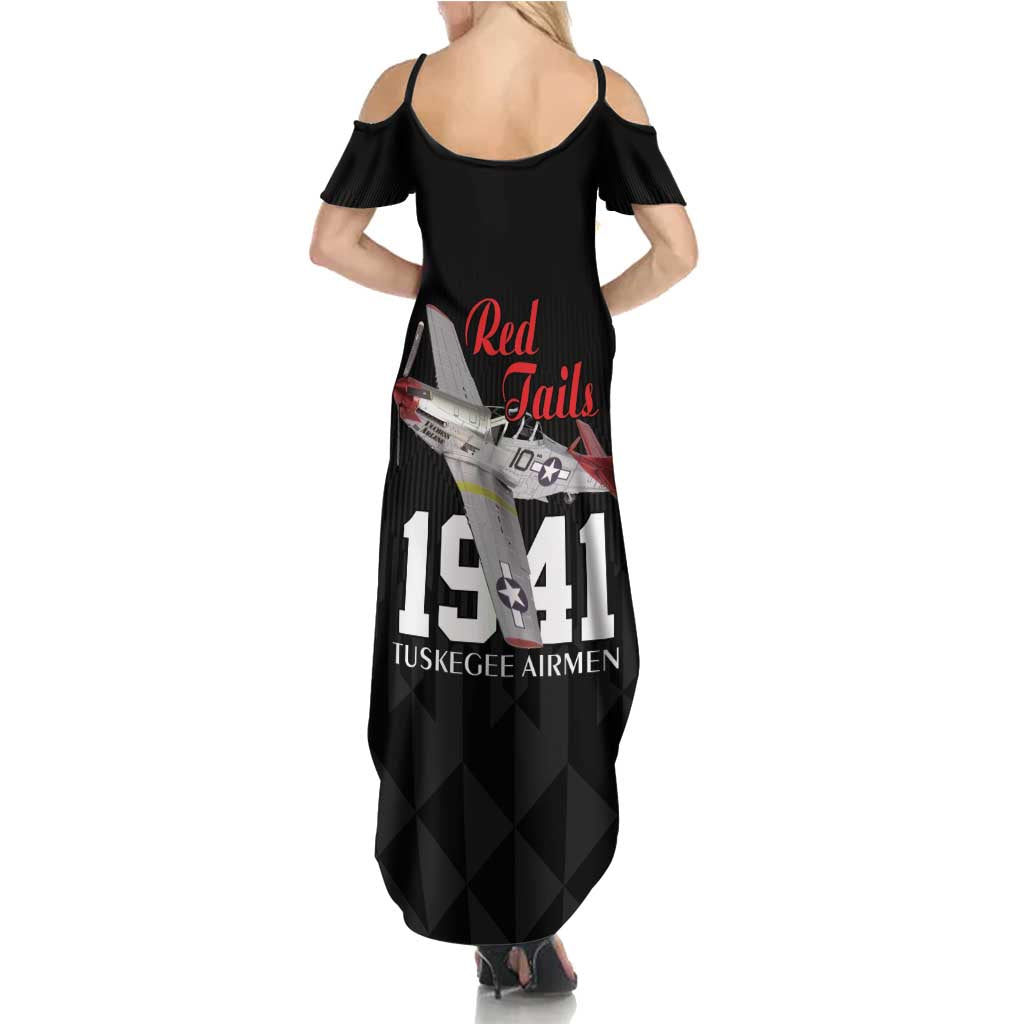 Tuskegee Airmen Red Tails Family Matching Summer Maxi Dress and Hawaiian Shirt African American Pilots Heritage Black Style - Wonder Print Shop