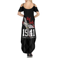 Tuskegee Airmen Red Tails Family Matching Summer Maxi Dress and Hawaiian Shirt African American Pilots Heritage Black Style - Wonder Print Shop