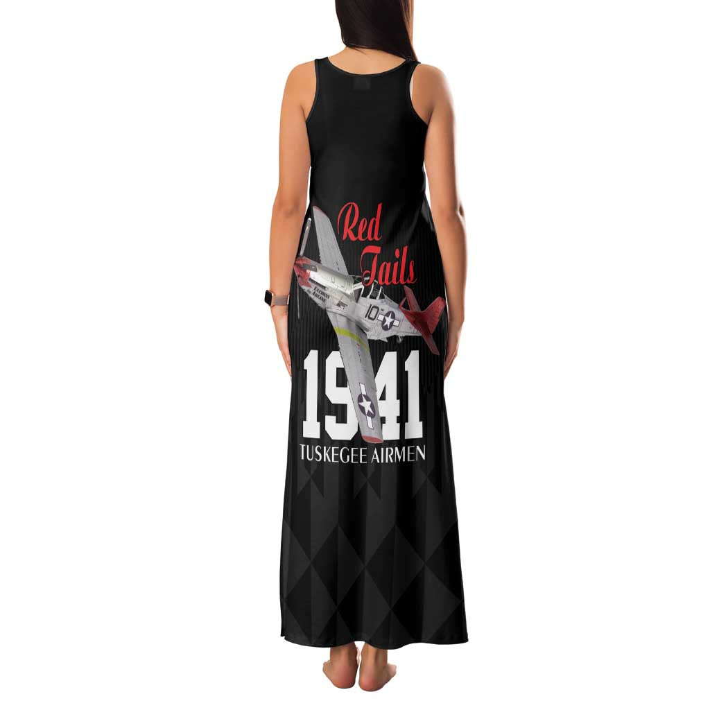 Tuskegee Airmen Red Tails Family Matching Tank Maxi Dress and Hawaiian Shirt African American Pilots Heritage Black Style - Wonder Print Shop