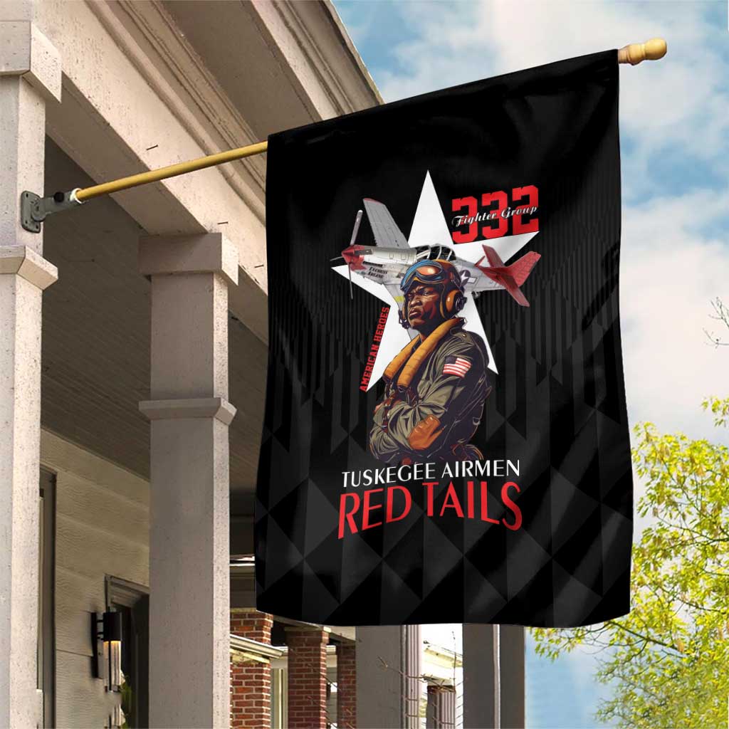 Tuskegee Airmen Red Tails Garden Flag African American Pilots Heritage Black Style - Wonder Print Shop