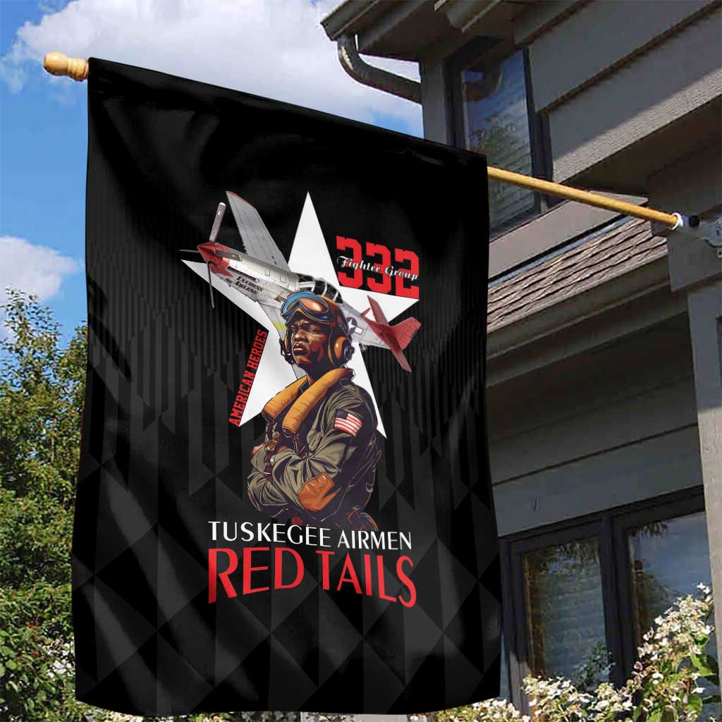 Tuskegee Airmen Red Tails Garden Flag African American Pilots Heritage Black Style - Wonder Print Shop
