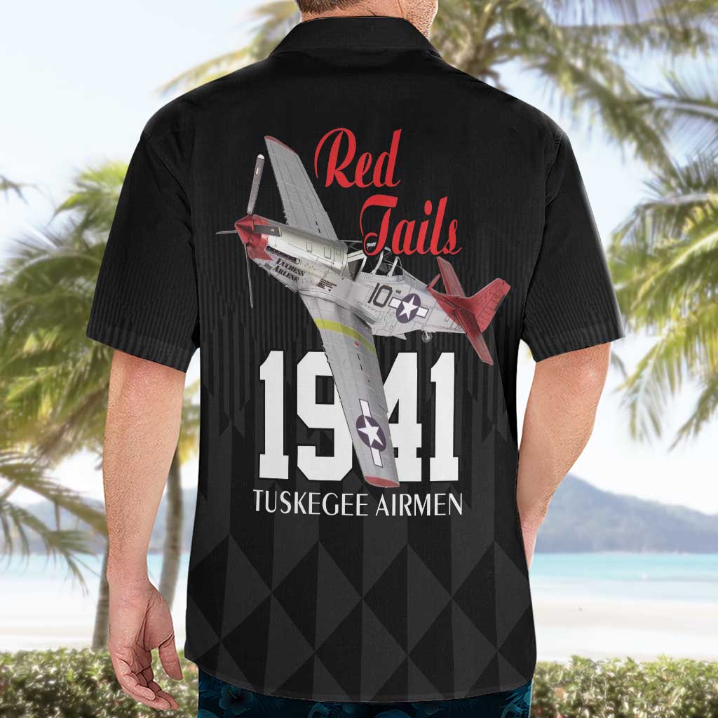 Tuskegee Airmen Red Tails Hawaiian Shirt African American Pilots Heritage Black Style - Wonder Print Shop