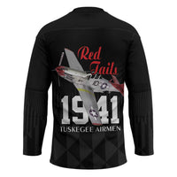 Tuskegee Airmen Red Tails Hockey Jersey African American Pilots Heritage Black Style - Wonder Print Shop