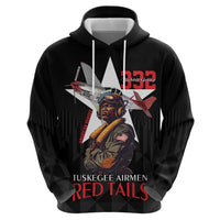 Tuskegee Airmen Red Tails Hoodie African American Pilots Heritage Black Style - Wonder Print Shop