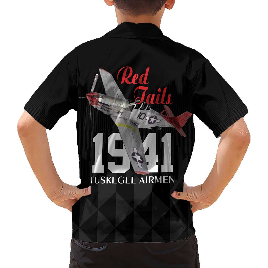 Tuskegee Airmen Red Tails Kid Hawaiian Shirt African American Pilots Heritage Black Style - Wonder Print Shop