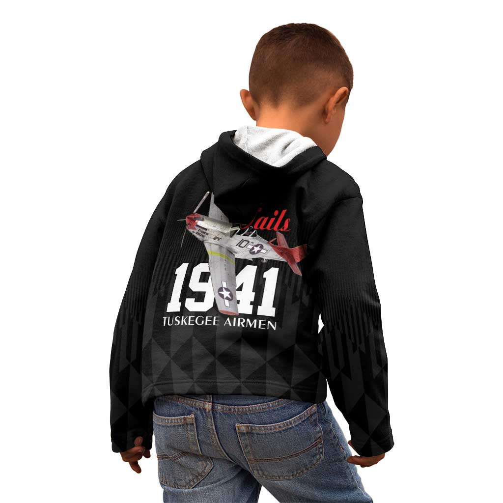 Tuskegee Airmen Red Tails Kid Hoodie African American Pilots Heritage Black Style - Wonder Print Shop