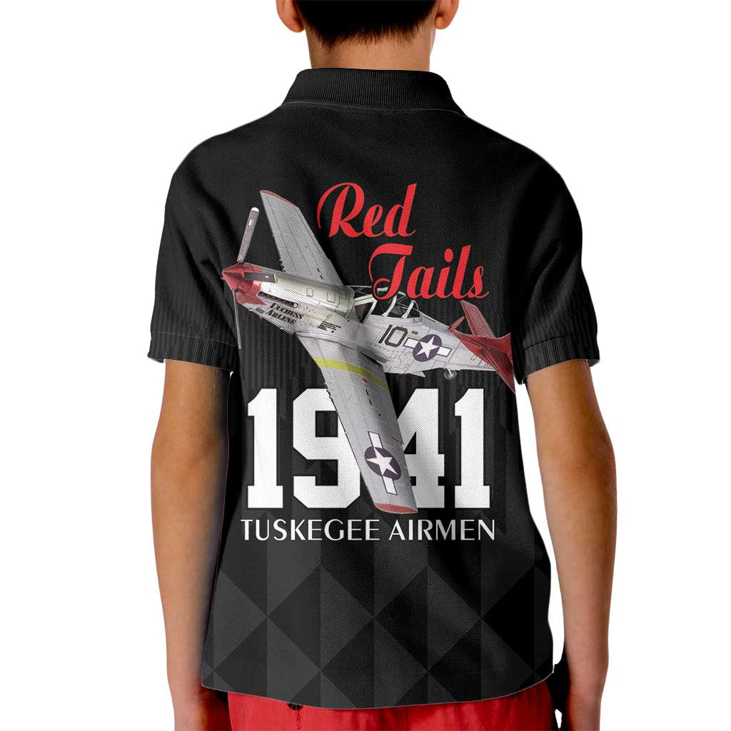 Tuskegee Airmen Red Tails Kid Polo Shirt African American Pilots Heritage Black Style - Wonder Print Shop