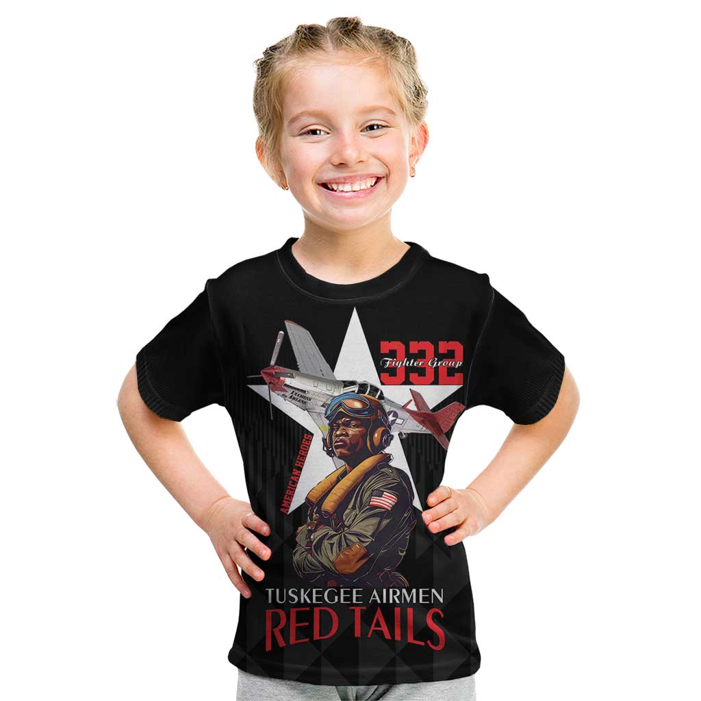 Tuskegee Airmen Red Tails Kid T Shirt African American Pilots Heritage Black Style - Wonder Print Shop