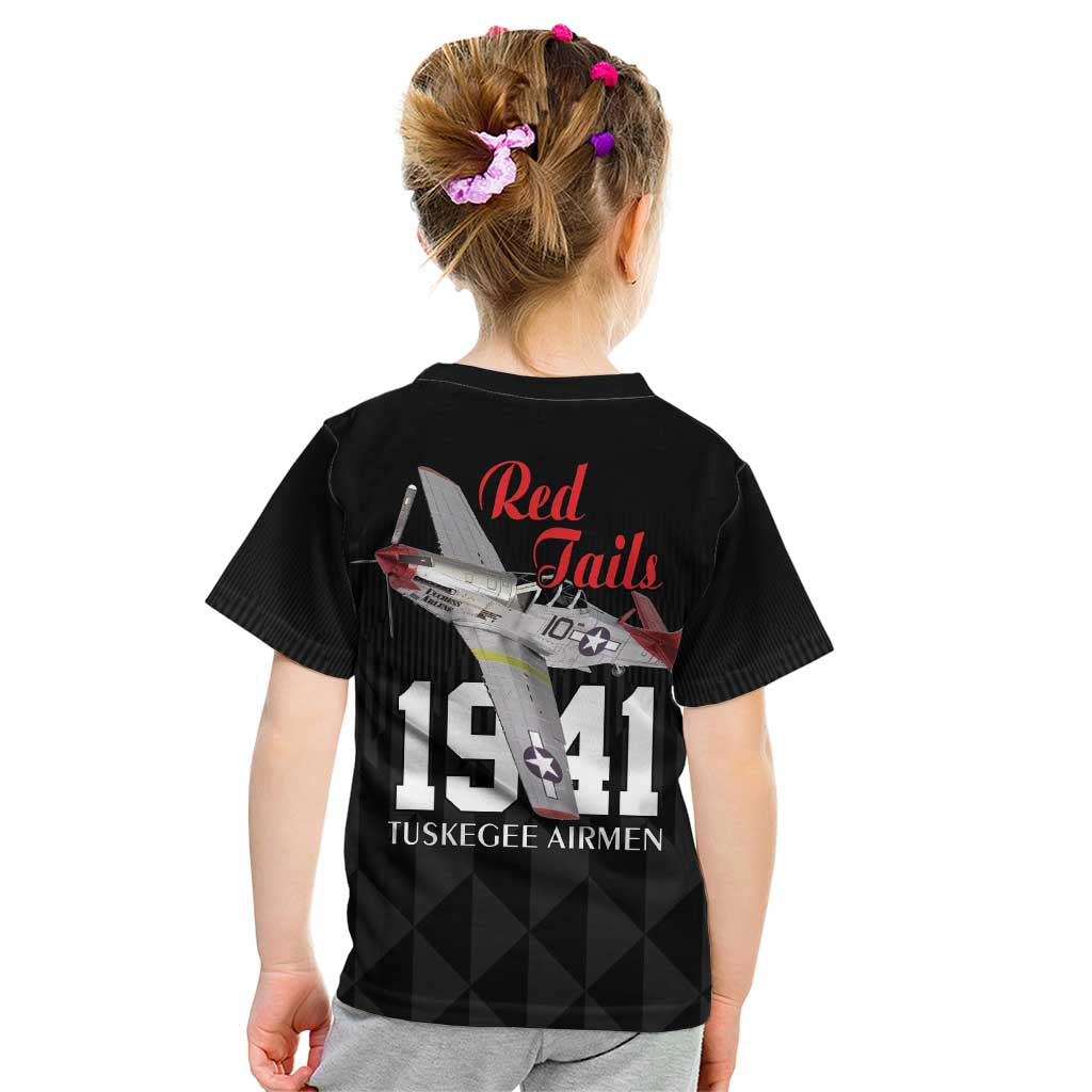 Tuskegee Airmen Red Tails Kid T Shirt African American Pilots Heritage Black Style - Wonder Print Shop
