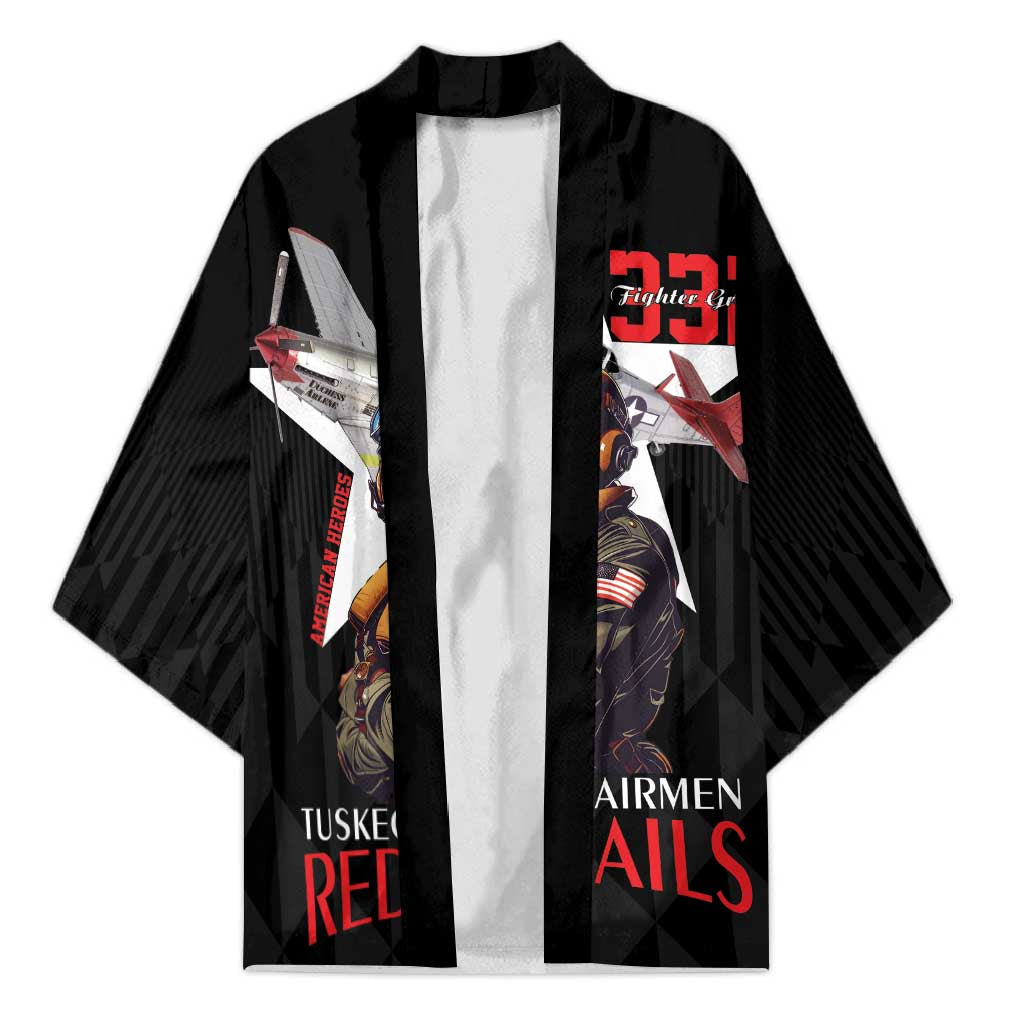 Tuskegee Airmen Red Tails Kimono African American Pilots Heritage Black Style - Wonder Print Shop