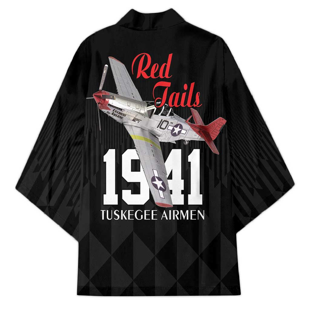 Tuskegee Airmen Red Tails Kimono African American Pilots Heritage Black Style - Wonder Print Shop