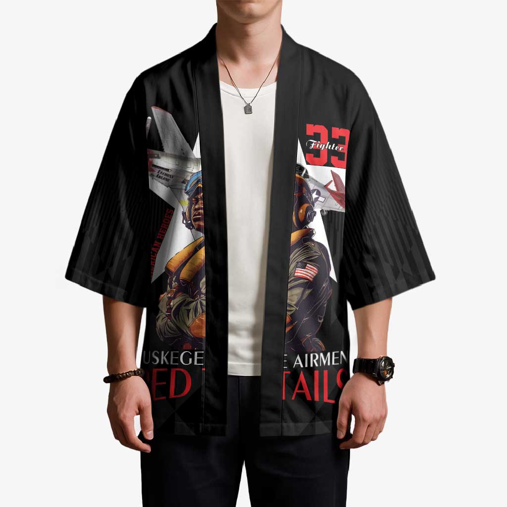 Tuskegee Airmen Red Tails Kimono African American Pilots Heritage Black Style - Wonder Print Shop