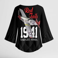 Tuskegee Airmen Red Tails Kimono Sleeve Blouse African American Pilots Heritage Black Style - Wonder Print Shop