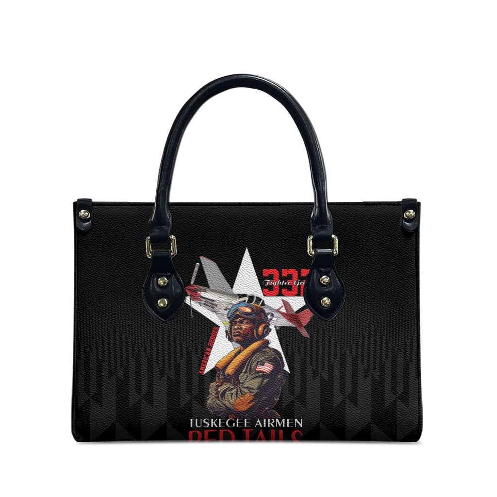 Tuskegee Airmen Red Tails Leather Bag African American Pilots Heritage Black Style - Wonder Print Shop