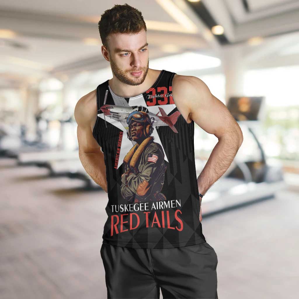 Tuskegee Airmen Red Tails Men Tank Top African American Pilots Heritage Black Style - Wonder Print Shop