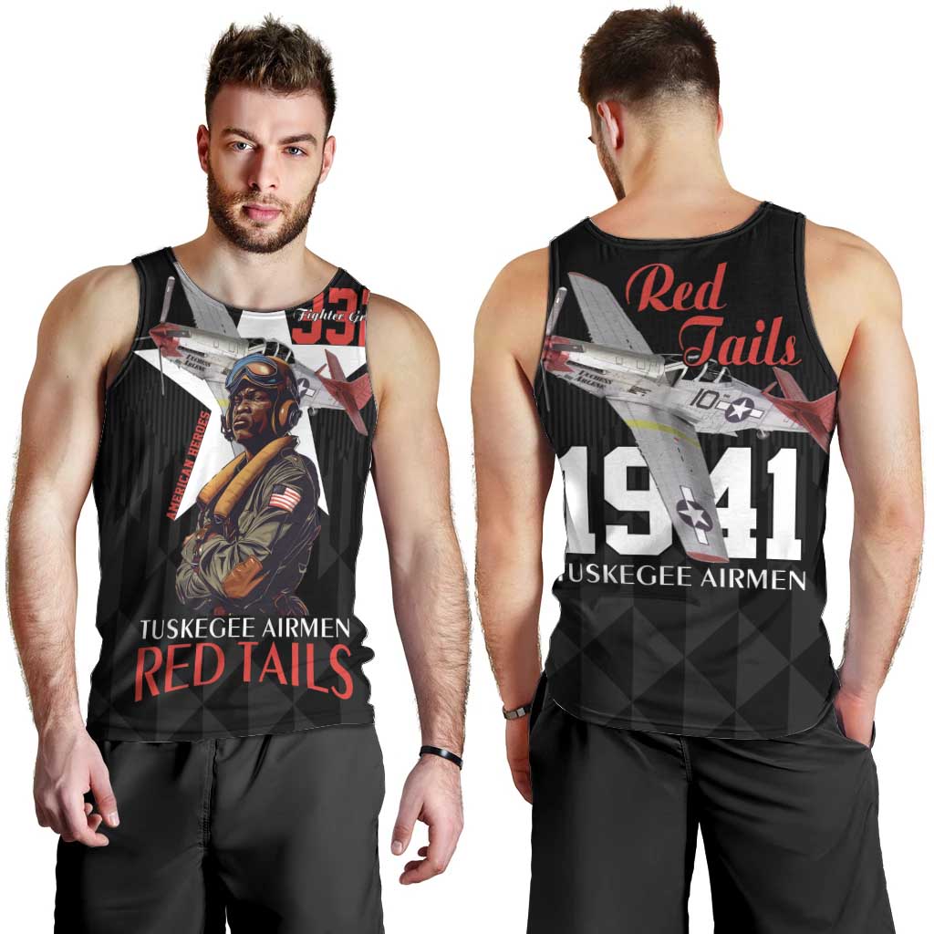 Tuskegee Airmen Red Tails Men Tank Top African American Pilots Heritage Black Style - Wonder Print Shop