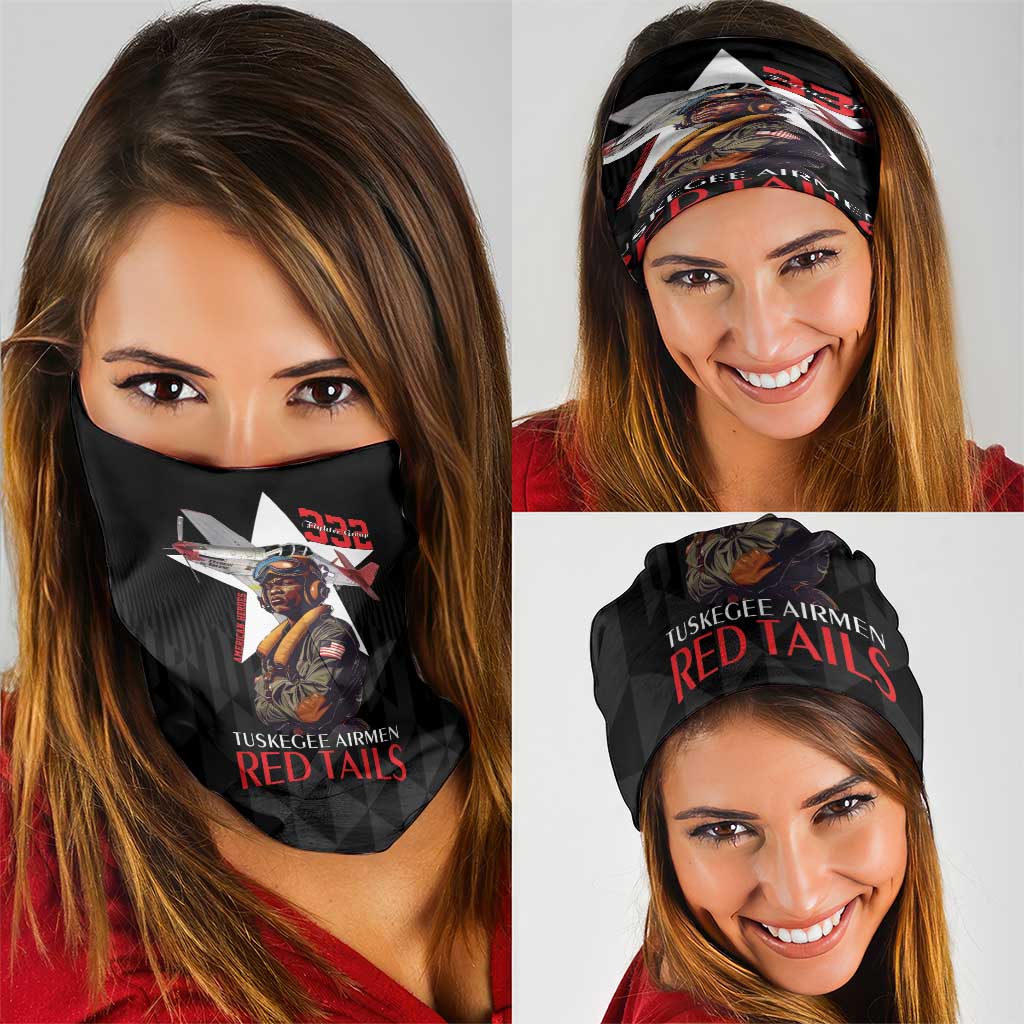 Tuskegee Airmen Red Tails Neck Gaiter African American Pilots Heritage Black Style - Wonder Print Shop