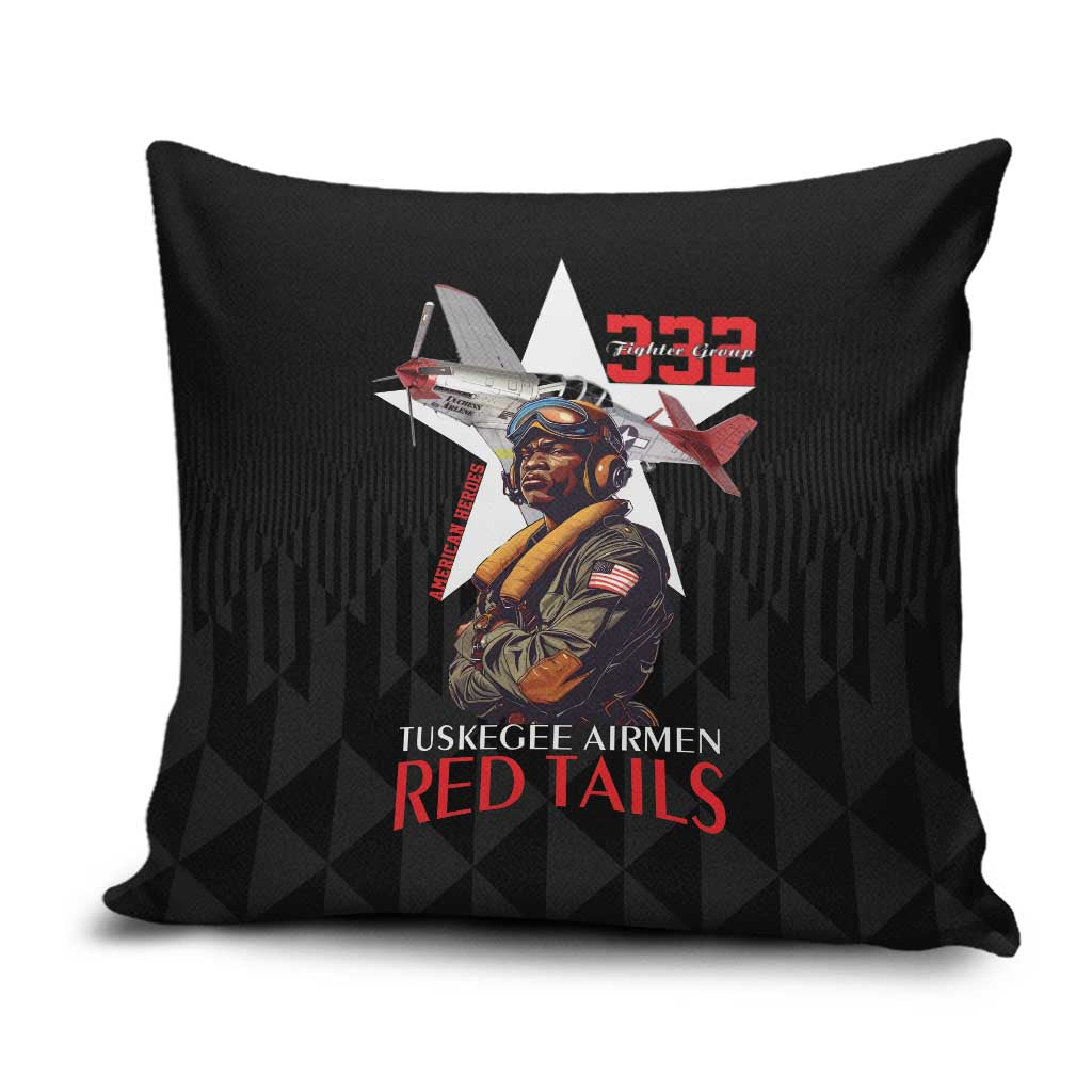 Tuskegee Airmen Red Tails Pillow Cover African American Pilots Heritage Black Style - Wonder Print Shop