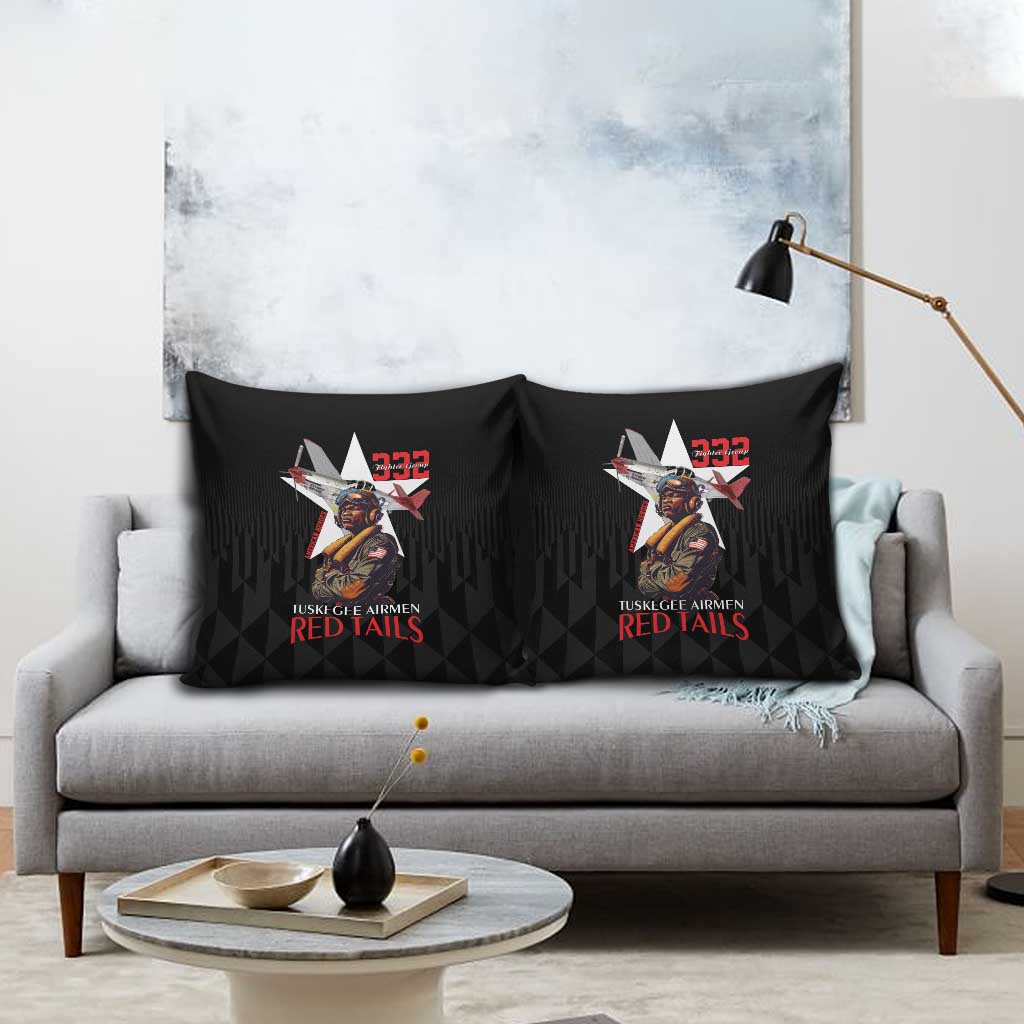 Tuskegee Airmen Red Tails Pillow Cover African American Pilots Heritage Black Style - Wonder Print Shop