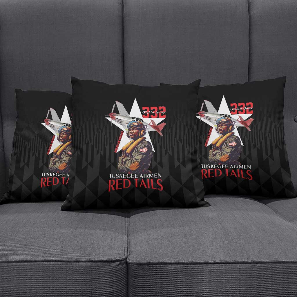 Tuskegee Airmen Red Tails Pillow Cover African American Pilots Heritage Black Style - Wonder Print Shop
